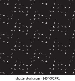 Abstract grunge grid polka dot halftone background pattern. Spotted black and white vector line illustration