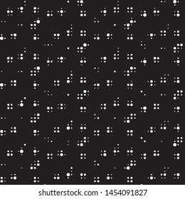 Abstract grunge grid polka dot halftone background pattern. Spotted black and white vector line illustration