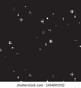 Abstract grunge grid polka dot halftone background pattern. Spotted black and white vector line illustration
