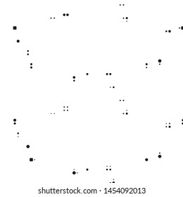 Abstract grunge grid polka dot halftone background pattern. Spotted black and white vector line illustration