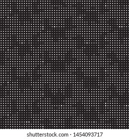Abstract grunge grid polka dot halftone background pattern. Spotted black and white vector line illustration