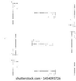 Abstract grunge grid polka dot halftone background pattern. Spotted black and white vector line illustration