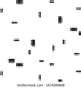 Abstract grunge grid polka dot halftone background pattern. Spotted black and white vector line illustration