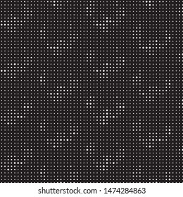 Abstract grunge grid polka dot halftone background pattern. Spotted black and white vector line illustration