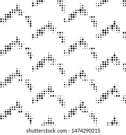 Abstract grunge grid polka dot halftone background pattern. Spotted black and white vector line illustration