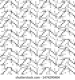 Abstract grunge grid polka dot halftone background pattern. Spotted black and white vector line illustration