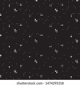 Abstract grunge grid polka dot halftone background pattern. Spotted black and white vector line illustration