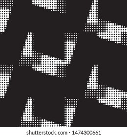 Abstract grunge grid polka dot halftone background pattern. Spotted black and white vector line illustration