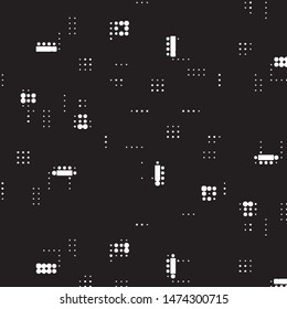 Abstract grunge grid polka dot halftone background pattern. Spotted black and white vector line illustration
