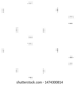 Abstract grunge grid polka dot halftone background pattern. Spotted black and white vector line illustration