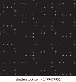 Abstract grunge grid polka dot halftone background pattern. Spotted black and white vector line illustration