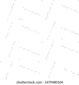Abstract grunge grid polka dot halftone background pattern. Spotted black and white vector line illustration