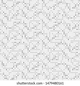 Abstract grunge grid polka dot halftone background pattern. Spotted black and white vector line illustration
