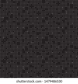 Abstract grunge grid polka dot halftone background pattern. Spotted black and white vector line illustration