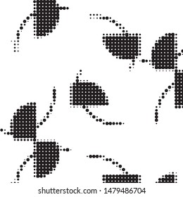 Abstract grunge grid polka dot halftone background pattern. Spotted black and white vector line illustration