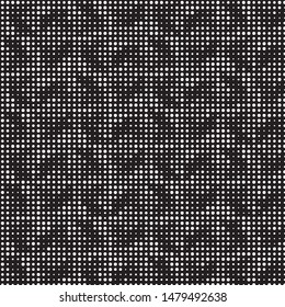 Abstract grunge grid polka dot halftone background pattern. Spotted black and white vector line illustration