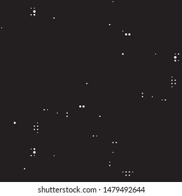 Abstract grunge grid polka dot halftone background pattern. Spotted black and white vector line illustration