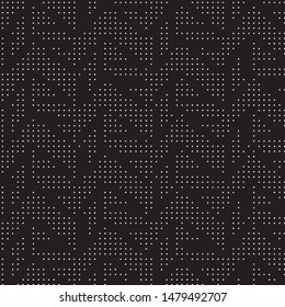 Abstract grunge grid polka dot halftone background pattern. Spotted black and white vector line illustration