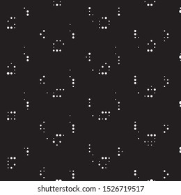Abstract grunge grid polka dot halftone background pattern. Spotted black and white vector line illustration