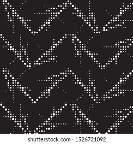 Abstract grunge grid polka dot halftone background pattern. Spotted black and white vector line illustration