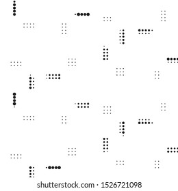 Abstract grunge grid polka dot halftone background pattern. Spotted black and white vector line illustration