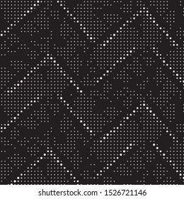 Abstract grunge grid polka dot halftone background pattern. Spotted black and white vector line illustration