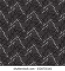 Abstract grunge grid polka dot halftone background pattern. Spotted black and white vector line illustration