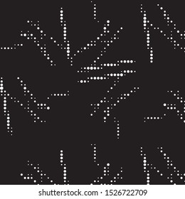 Abstract grunge grid polka dot halftone background pattern. Spotted black and white vector line illustration