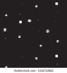 Abstract grunge grid polka dot halftone background pattern. Spotted black and white vector line illustration