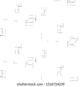 Abstract grunge grid polka dot halftone background pattern. Spotted black and white vector line illustration