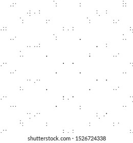 Abstract grunge grid polka dot halftone background pattern. Spotted black and white vector line illustration