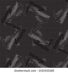 Abstract grunge grid polka dot halftone background pattern. Spotted black and white vector line illustration