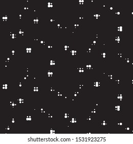 Abstract grunge grid polka dot halftone background pattern. Spotted black and white vector line illustration