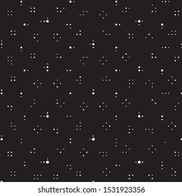 Abstract grunge grid polka dot halftone background pattern. Spotted black and white vector line illustration