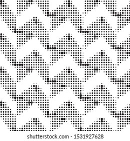 Abstract grunge grid polka dot halftone background pattern. Spotted black and white vector line illustration
