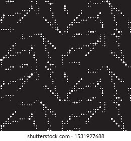 Abstract grunge grid polka dot halftone background pattern. Spotted black and white vector line illustration