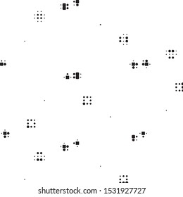 Abstract grunge grid polka dot halftone background pattern. Spotted black and white vector line illustration