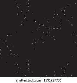 Abstract grunge grid polka dot halftone background pattern. Spotted black and white vector line illustration
