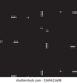 Abstract grunge grid polka dot halftone background pattern. Spotted black and white vector line illustration