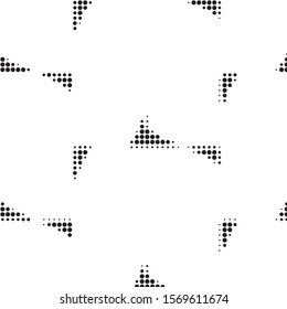 Abstract grunge grid polka dot halftone background pattern. Spotted black and white vector line illustration