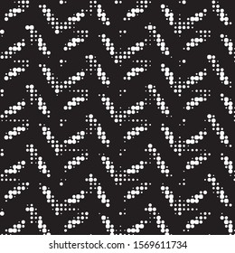 Abstract grunge grid polka dot halftone background pattern. Spotted black and white vector line illustration