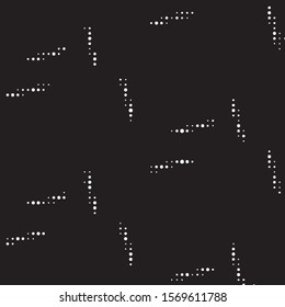 Abstract grunge grid polka dot halftone background pattern. Spotted black and white vector line illustration