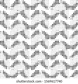 Abstract grunge grid polka dot halftone background pattern. Spotted black and white vector line illustration