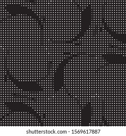 Abstract grunge grid polka dot halftone background pattern. Spotted black and white vector line illustration