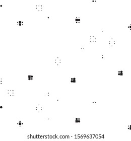 Abstract grunge grid polka dot halftone background pattern. Spotted black and white vector line illustration