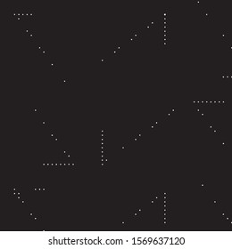 Abstract grunge grid polka dot halftone background pattern. Spotted black and white vector line illustration