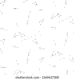 Abstract grunge grid polka dot halftone background pattern. Spotted black and white vector line illustration