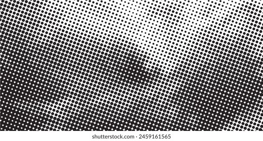 Abstract grunge grid polka dot halftone background pattern. Spotted black and white line illustration. Textures.