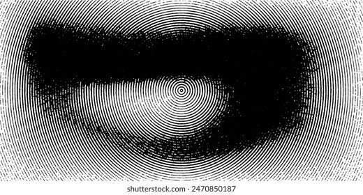 Abstract grunge grid polka dot halftone background pattern. Spotted black and white vector line illustration