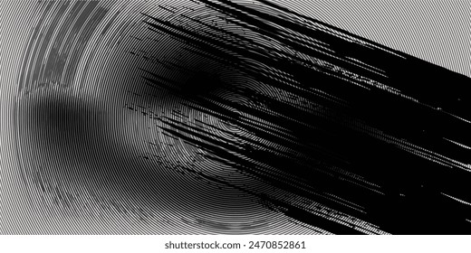 Abstract grunge grid polka dot halftone background pattern. Spotted black and white vector line illustration